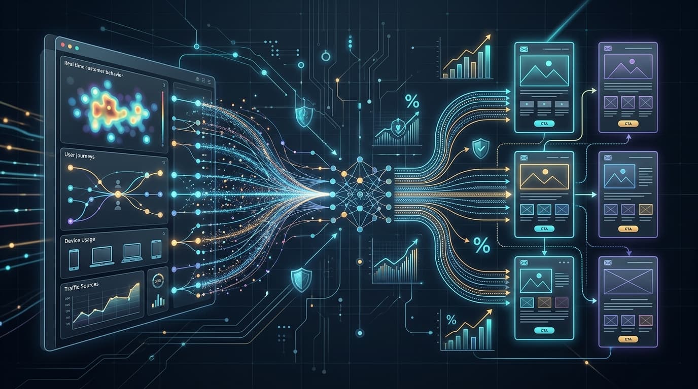 Digital dashboard showing real-time data flows for automated email segmentation in ecommerce