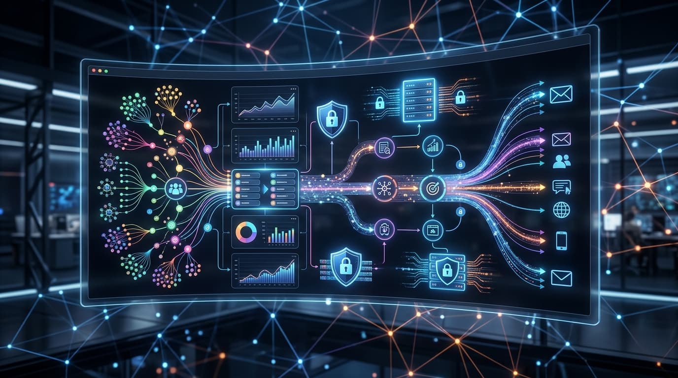 Digital dashboard illustrating advanced data segmentation and audience activation via server-side tracking