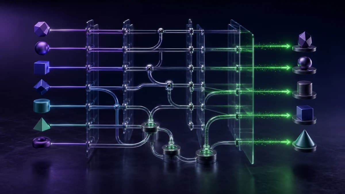Ecommerce search paths move through a structured catalog, turning zero-result queries into a relevant ordered selection of products